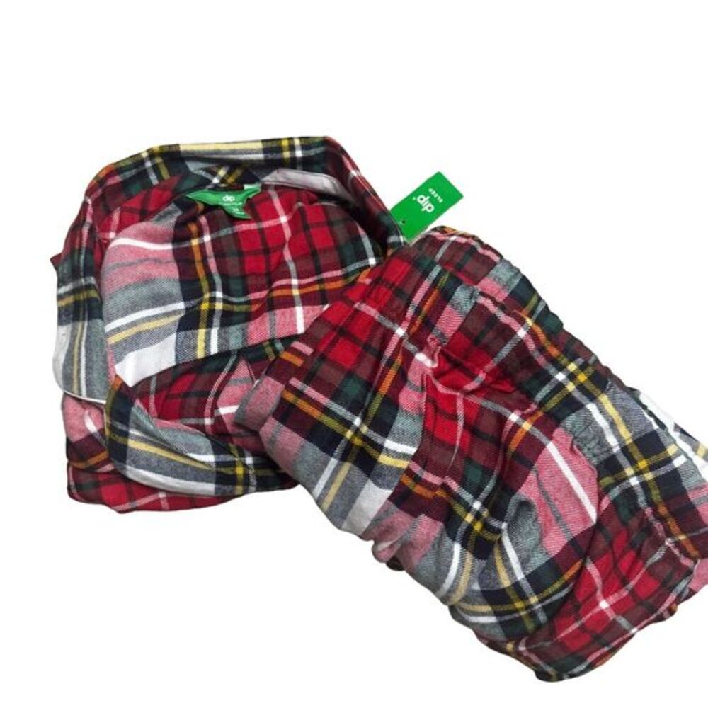 Dip Women's Plus Size 3X Red Green Plaid Pajama‎ Set